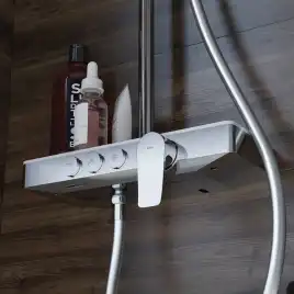 Душевая система IDDIS Shelfy SHESB3Bi06 для ванны с изливом цвет, Глянцевый хром