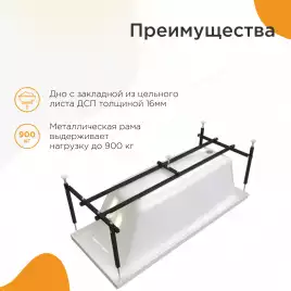 Акриловая ванна Radomir Веста 170х70 (2-01-0-0-1-256Р), на каркасе, белая
