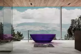 Прозрачная ванна ABBER Kristall AT9702Amethyst 180х85 фиолетовая