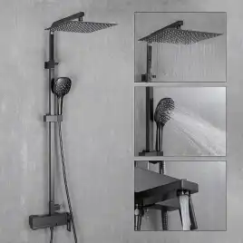 Душевая система Gappo G2417-9  с поворотным изливом, Оружейная сталь