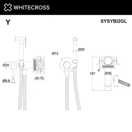 Смеситель с гигиеническим душем Whitecross Y gold скрытого монтажа Золото глянцевое, SYSYBI2GL