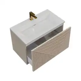 Тумба под раковину Grossman Блисс 70 подвесная, бежевый матовый (107051)