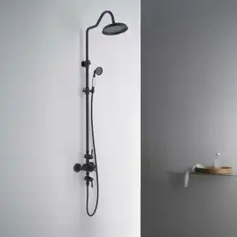 Душевая система Aquatek КЛАССИК AQ2563MB с термостатом, Черный матовый