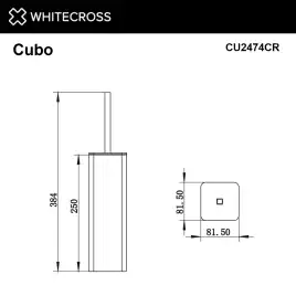Ершик для унитаза Whitecross CUBO chrome, CU2474CR, Хром