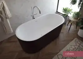 Акриловая ванна CEZARES METAURO-INT-Central-180-80-60-B-W-MATT, Черная матовая