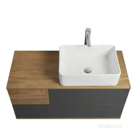 Тумба под раковину Aquaton Терра 105 1A246901TEKA0 подвесная правая, цвет дуб кантри / антрацит