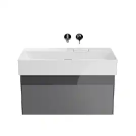 Тумба под раковину Kerama Marazzi LOGICA 90 см, LOG.90.2\ST подвесная, стальной серый