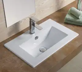 Умывальник CeramaLux YJ803-60 610х400х180 Полувстраиваемая цвет Белый