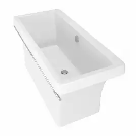 Ванна из литьевого мрамора  Aqua de Marco CRETE 179х79 с хромированным полотенцедержателем Белая 1180WCKRI