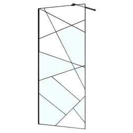 Душевая перегородка Azario 110 AZ-271-110-MB-CGP, профиль черный матовый, стекло Прозрачное, с графическим принтом