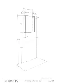 Зеркало-шкаф Aquaton Асти 50 1A263302AX010  цвет, белый глянец