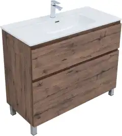 Тумба под раковину Aquanet Алвита New 100 напольная, дуб веллингтон табак, 344130