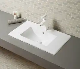 Умывальник CeramaLux 9075E 760х465х170 Полувстраиваемая цвет Белый