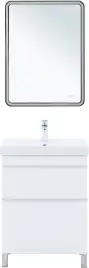 Тумба под раковину Aquanet Слим 60 напольная, белый сатин, 346042