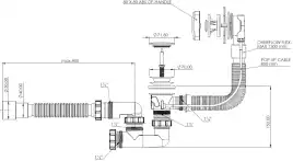 Слив-перелив для ванны Aquanet хром, полуавтомат для ванны 80 см, квадрат