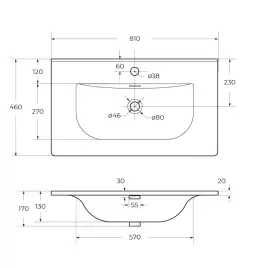 Керамическая раковина CEZARES CZR-8099-80