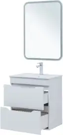 Тумба под раковину Aquanet Практика 60 белый матовый (2 ящика), 330457