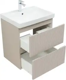 Тумба под раковину Aquanet Джейн (Flat) 60 бежевый, 343975