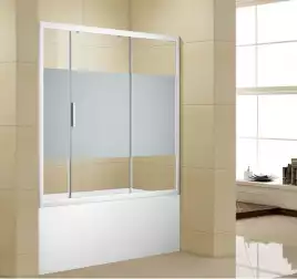 Шторка для ванны Aquanet Practic 170 см, AE10-B-170H150U-CP, профиль Хром, стекло С шелкографией