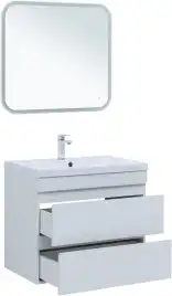 Тумба под раковину Aquanet Нота New 75 2 ящика, белый глянец 335418