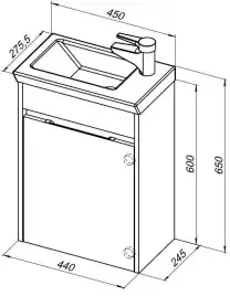Тумба под раковину Aquanet Дувр 45 белый 182607