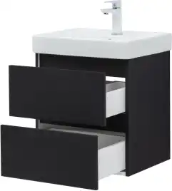 Тумба под раковину Aquanet Вега 2.0 50 черный, подвесная, 337952