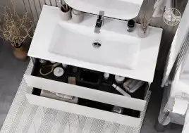 Тумба под раковину Aquaton Сохо 100 1A258201AJ9A0 подвесная цвет, слэйт / галька серая