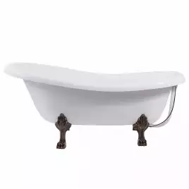 Ванна из литьевого мрамора  Aqua de Marco EDELWEISS 170х78 с бронзовыми ножками Белая 1170WBEDE