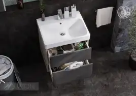 Тумба под раковину Aquaton Оливия 55 1A254201OLUG0 подвесная цвет, грей / дуб ойстер