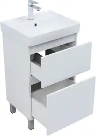 Тумба под раковину Aquanet Вега 50 напольная, белый глянец, 344120