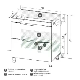 Тумба под раковину Grossman Виста 80 напольная, белая глянцевая (108066)