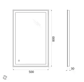 Зеркало BelBagno SPC-GRT 50х80 SPC-GRT-500-800-LED-TCH с подстветкой, сенсорный выключатель
