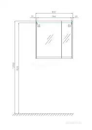 Зеркало-шкаф Aquaton Нортон 80 1A249202NT010  цвет, белый