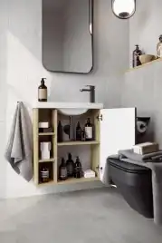 Тумба с раковиной подвесная Aqwella 5 Stars Alba 60 см, ALB0106RDD+ALB0706GRМ, цвет Дуб Давос