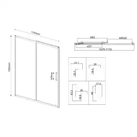 Душевая дверь Vincea City 110 VDS-5CT110CL, раздвижная, профиль хром, стекло прозрачное