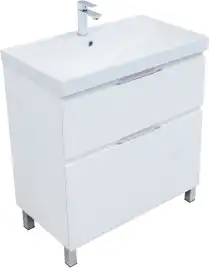 Тумба под раковину Aquanet Алвита New 80 напольная, белый матовый, 344134