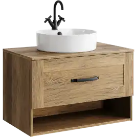 Тумба под умывальник подвесная Aqwella Craft 80 см, CRF0108DB, цвет Дуб балтийский