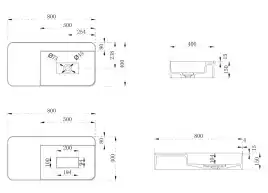 Раковина подвесная ABBER STEIN 80х40х15 AS2627-0.8, прямоугольная, белая матовая