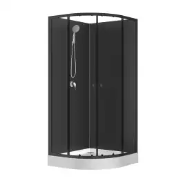 Душевая кабина Loranto NEO 90x90x190 c низким поддоном 15см, профиль черный-матовый, CS-21800BP