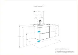 Тумба под раковину Aquaton Сканди 55 1A251701SDB20 подвесная цвет, белый / дуб верона