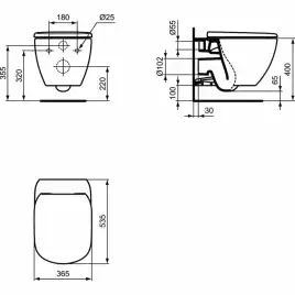 Подвесной унитаз Ideal Standard TESI AquaBlade® T007901