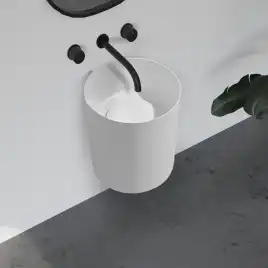 Раковина подвесная ABBER STEIN 42х42х50 AS2624, круглая, белая матовая