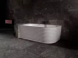 Ванна  Abber Stein 170х80 AS9651 L из искусственного камня, Белая матовая