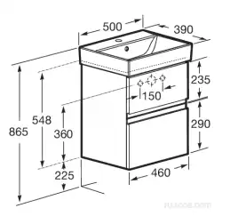 Тумбы под раковину Roca Oleta 50 A857638501 подвесная, цвет, Белый матовый