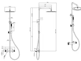 Душевая система Allen Brau Fantasy 5.11001-31 для душа без излива, термостатическая, с верхним душем, Черный матовый