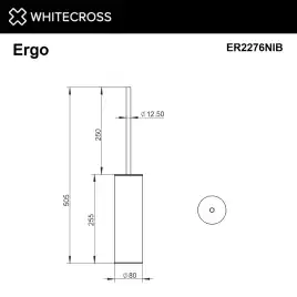 Ершик для унитаза Whitecross ERGO nickel brushed, ER2276NIB, Никель брашированный