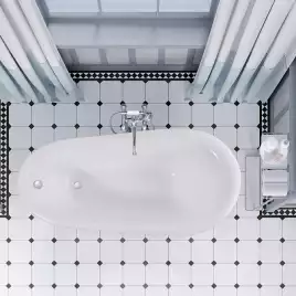 Ванна из литьевого мрамора  Aqua de Marco EDELWEISS 170х78 с белыми ножками Белая 1170WWEDE