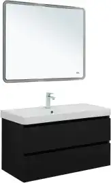 Тумба под раковину Aquanet Вега 2.0 100 черный, подвесная, 337951