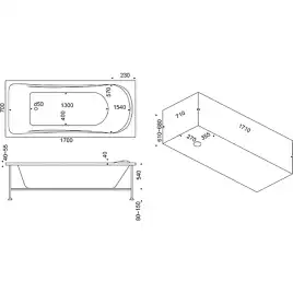 Акриловая ванна Bas Атланта 170x70 без гидромассажа