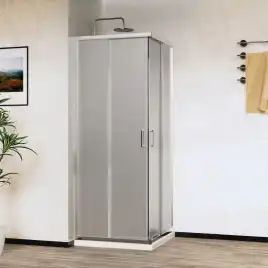 Душевой уголок Vincea City 90х90 VSS-5CT900MT, дверь раздвижная, профиль хром, стекло текстурное